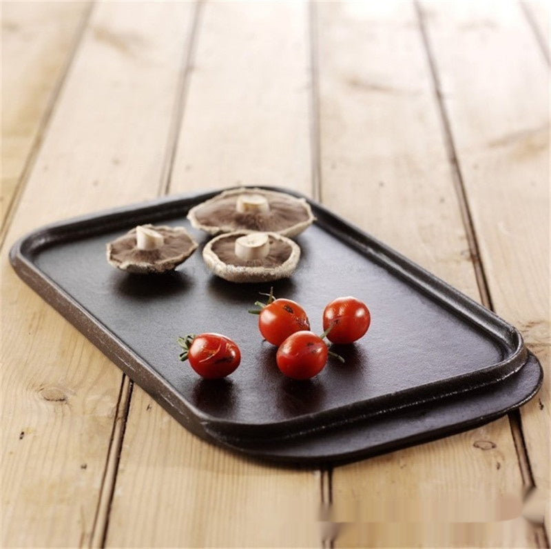 Flat Striped Cast Iron Double Sided Griddle Plate
