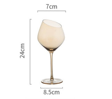 Crystal Goblet Oblique Mouth Elegant Glass High End Drinkware