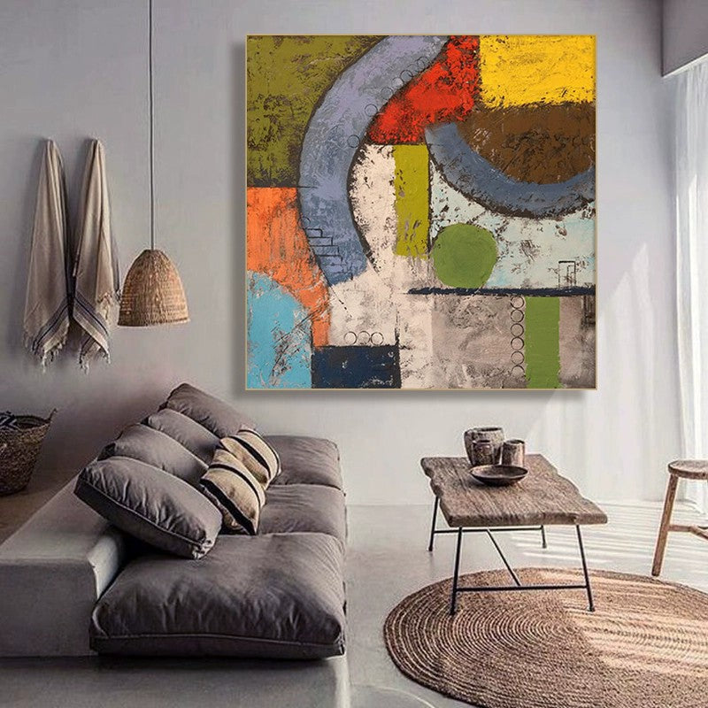Medieval Style Hand Painted Abstract Canvas Wall Art Decor