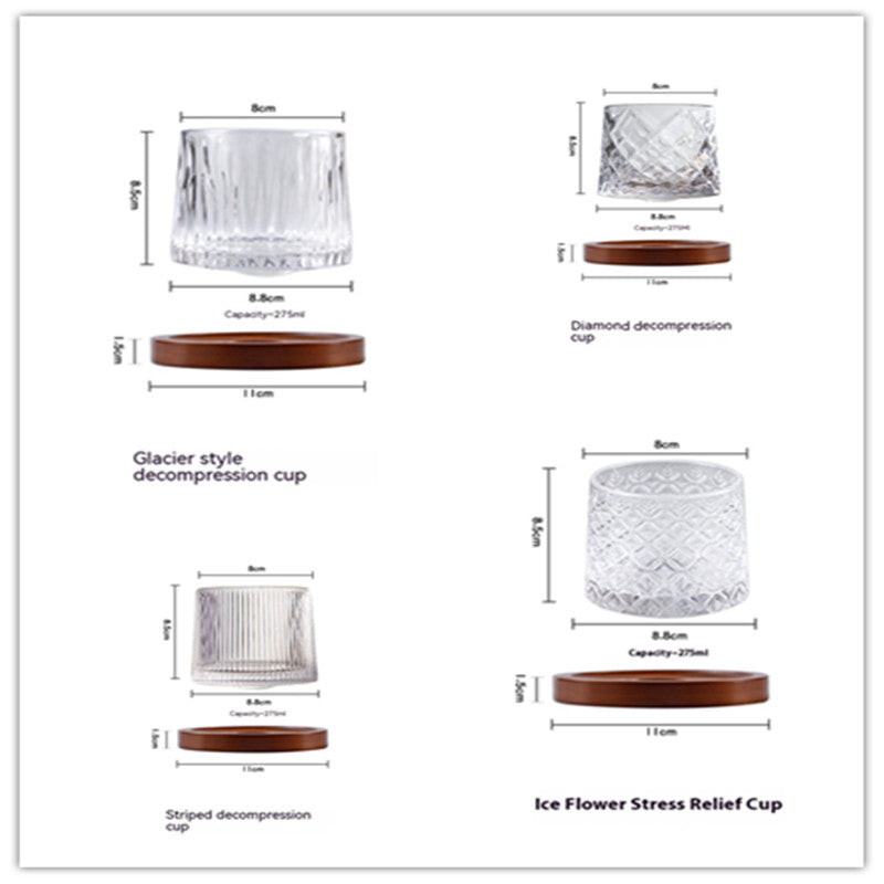 Rotating Crystal Tumbler Glass Creative Drinkware