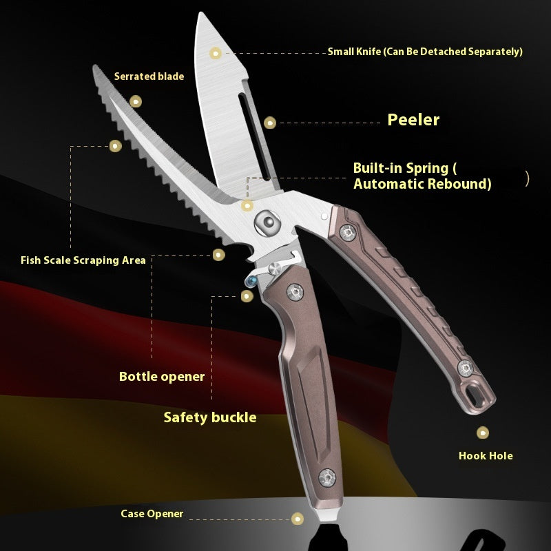 Multi Functional Stainless Steel Kitchen Food Scissors Chicken Bone Cutter