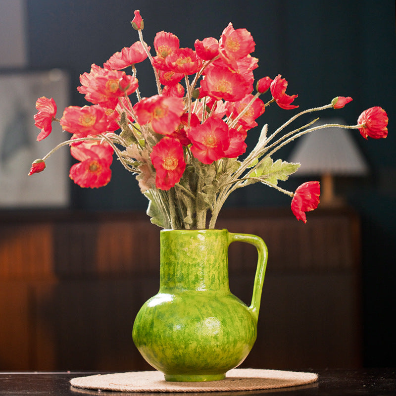 Soda Green Ceramic Vase Flower Arrangement Decorative Jar