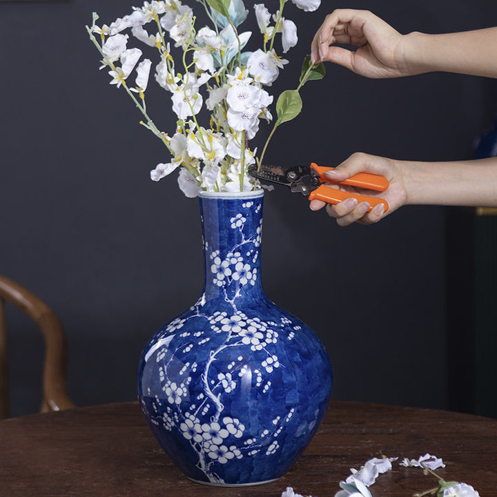 Hand Painted Vintage Ceramic Vase Living Room Flower Decor