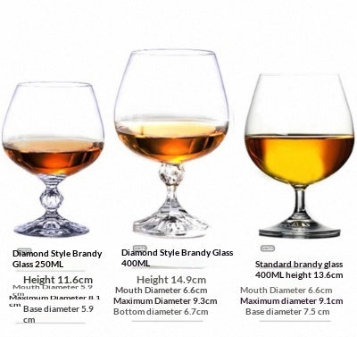 Elegant Crystal Brandy Style Tumbler Glass For Home Display