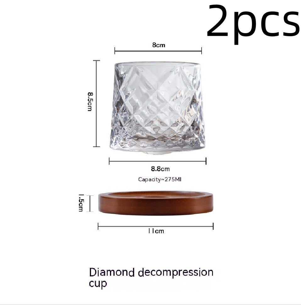 Rotating Crystal Tumbler Glass Creative Drinkware