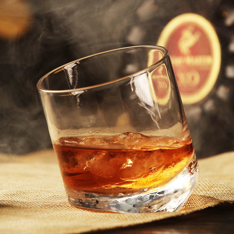 Tilted Lead Free Crystal Cocktail Glass Modern Drinkware