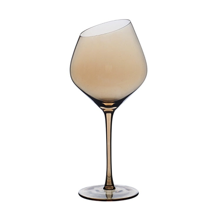 Beveled Crystal Goblet Glass Big Belly Elegant Home Decor