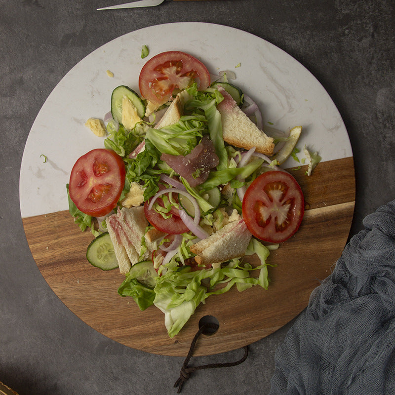 Round Marble Rosewood Composite Cutting Board Kitchen Board