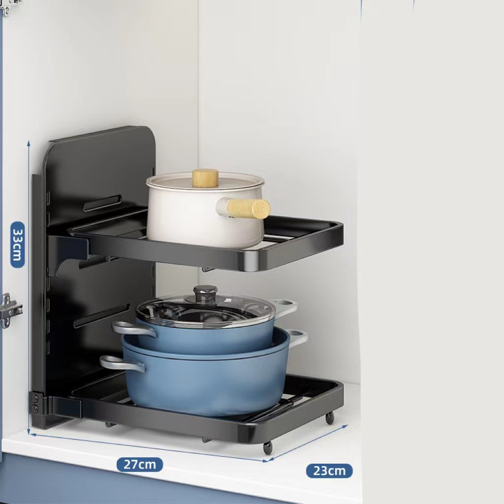 Multi Layer Kitchen Pot Rack Under Sink Storage Shelf