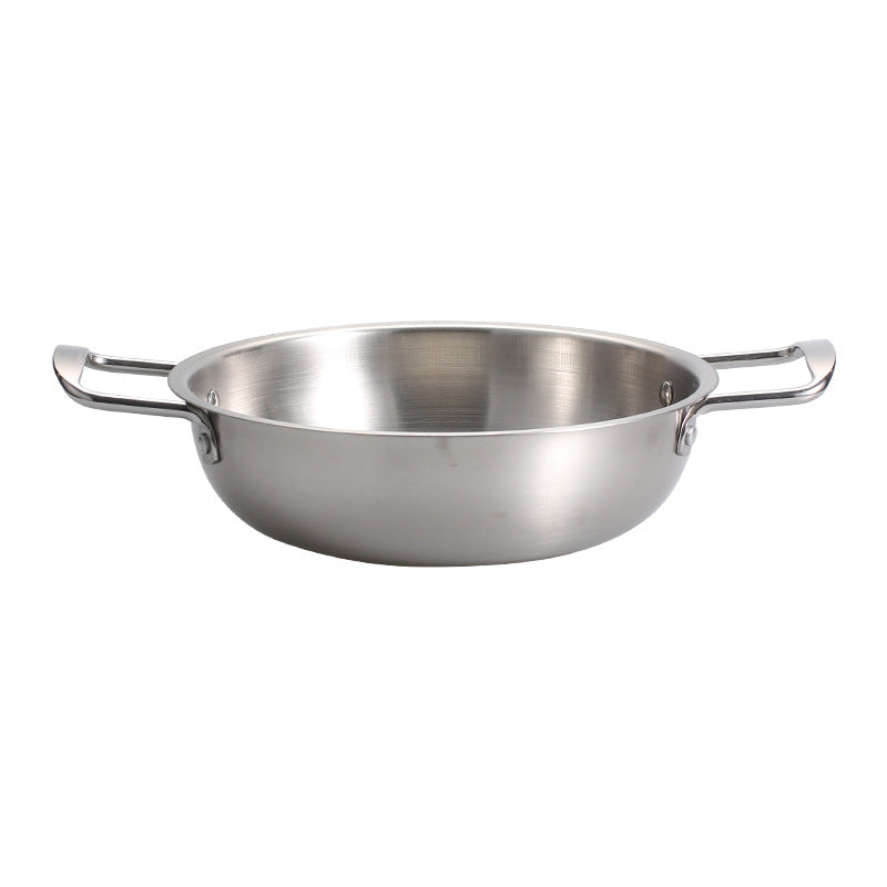 Stainless Steel Thickened Double Ear Griddle Cooking Pan