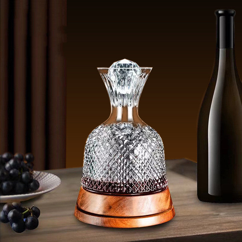 Crystal Glass Vortex Decanter Set With Aerating Pourer Kit