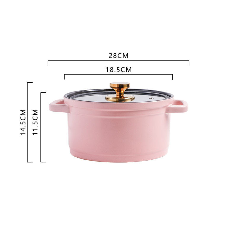 Nordic Style Ceramic Large Capacity Glazed Stock Pot For Cooking Soup