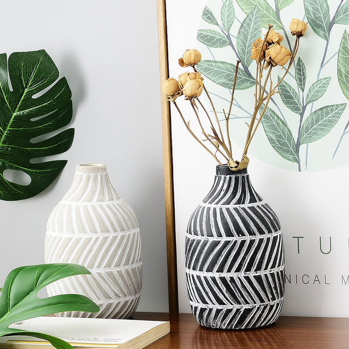 Ceramic Vase Simple Handmade Flower Arrangement Hydroponic Decor