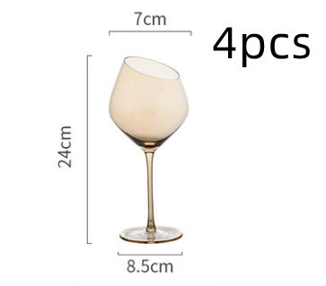 Crystal Goblet Oblique Mouth Elegant Glass High End Drinkware