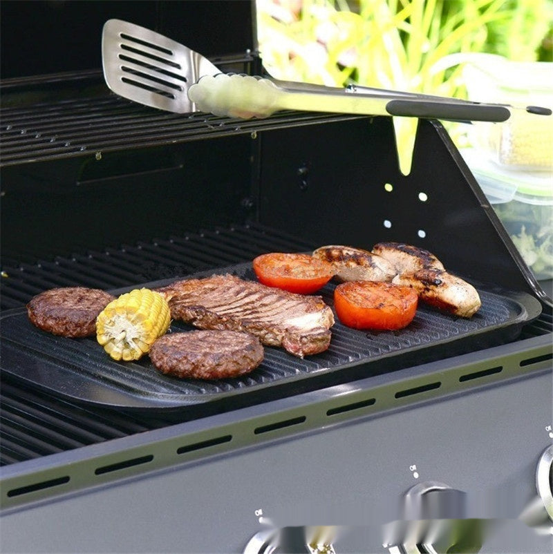 Flat Striped Cast Iron Double Sided Griddle Plate