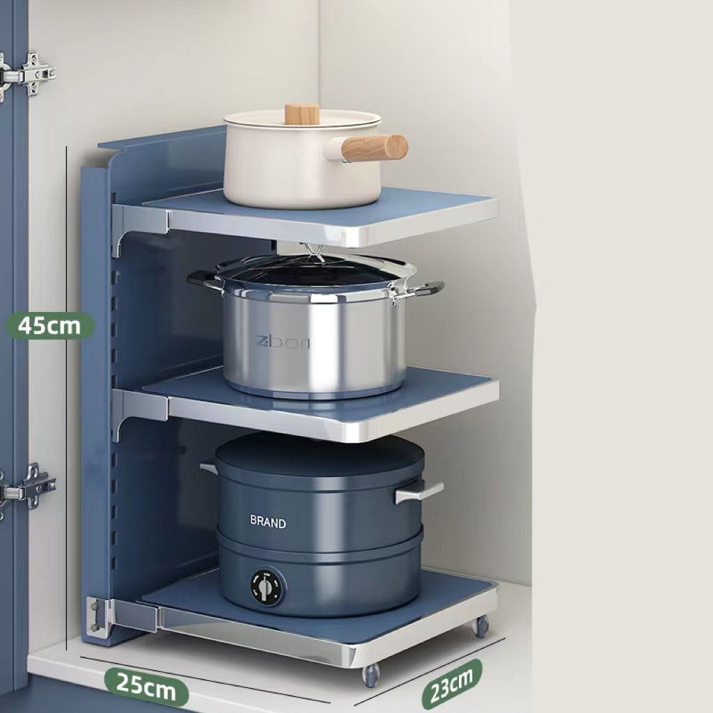 Multi Layer Kitchen Pot Rack Under Sink Storage Shelf