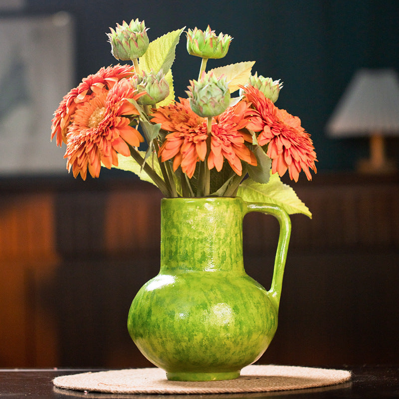 Soda Green Ceramic Vase Flower Arrangement Decorative Jar