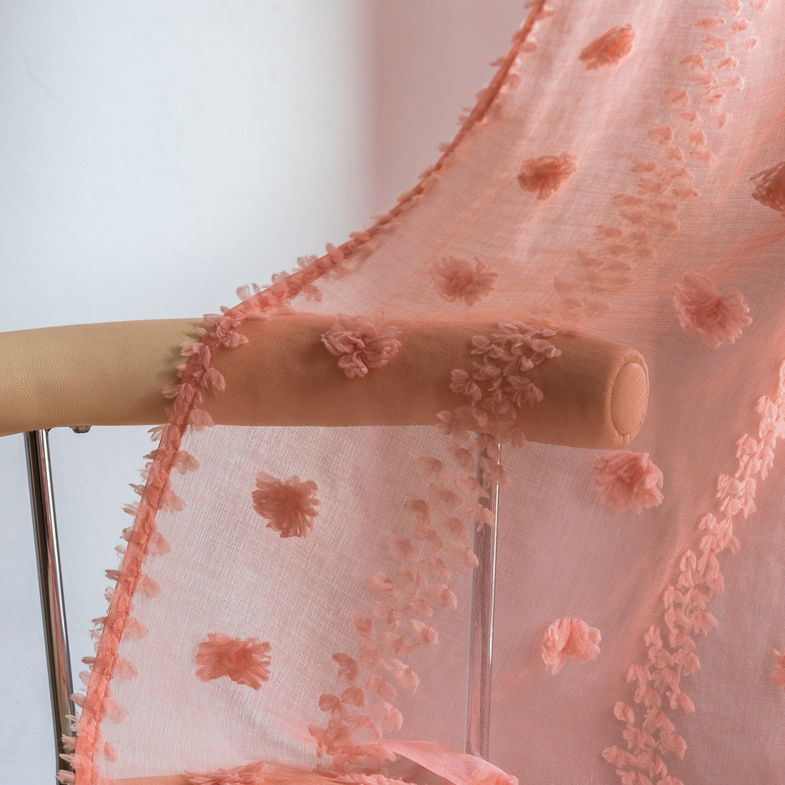 Bohemian Tufted Textured Embroidered Floral Curtains