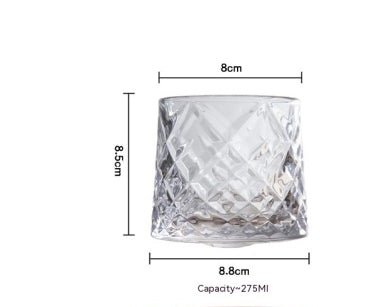 Rotating Crystal Tumbler Glass Creative Drinkware