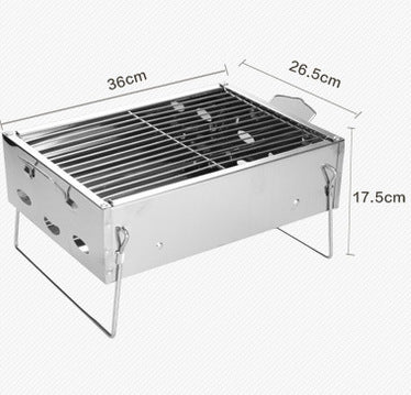 Portable Stainless Steel Charcoal BBQ Grill Household Outdoor Use