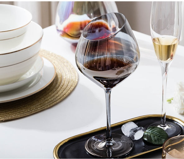 Crystal Goblet Oblique Mouth Elegant Glass High End Drinkware