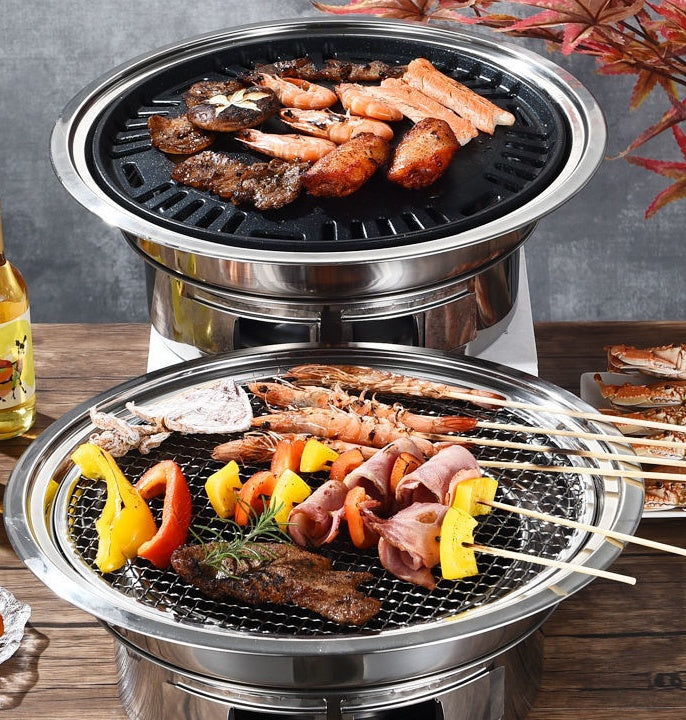 Korean Stainless Steel Charcoal BBQ Grill Commercial Outdoor Use