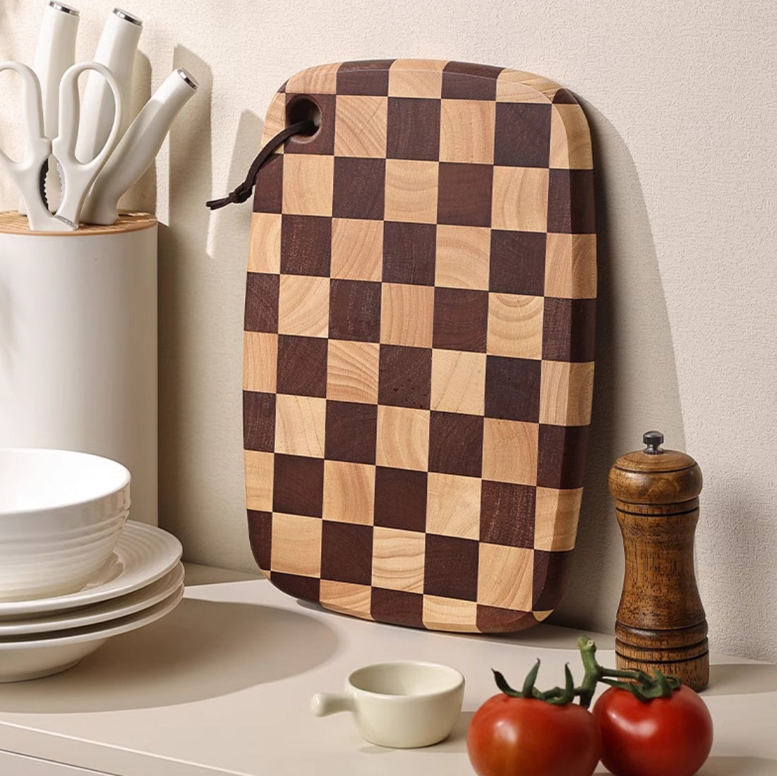Acacia Mangium Solid Wood Chessboard Style Cutting Board