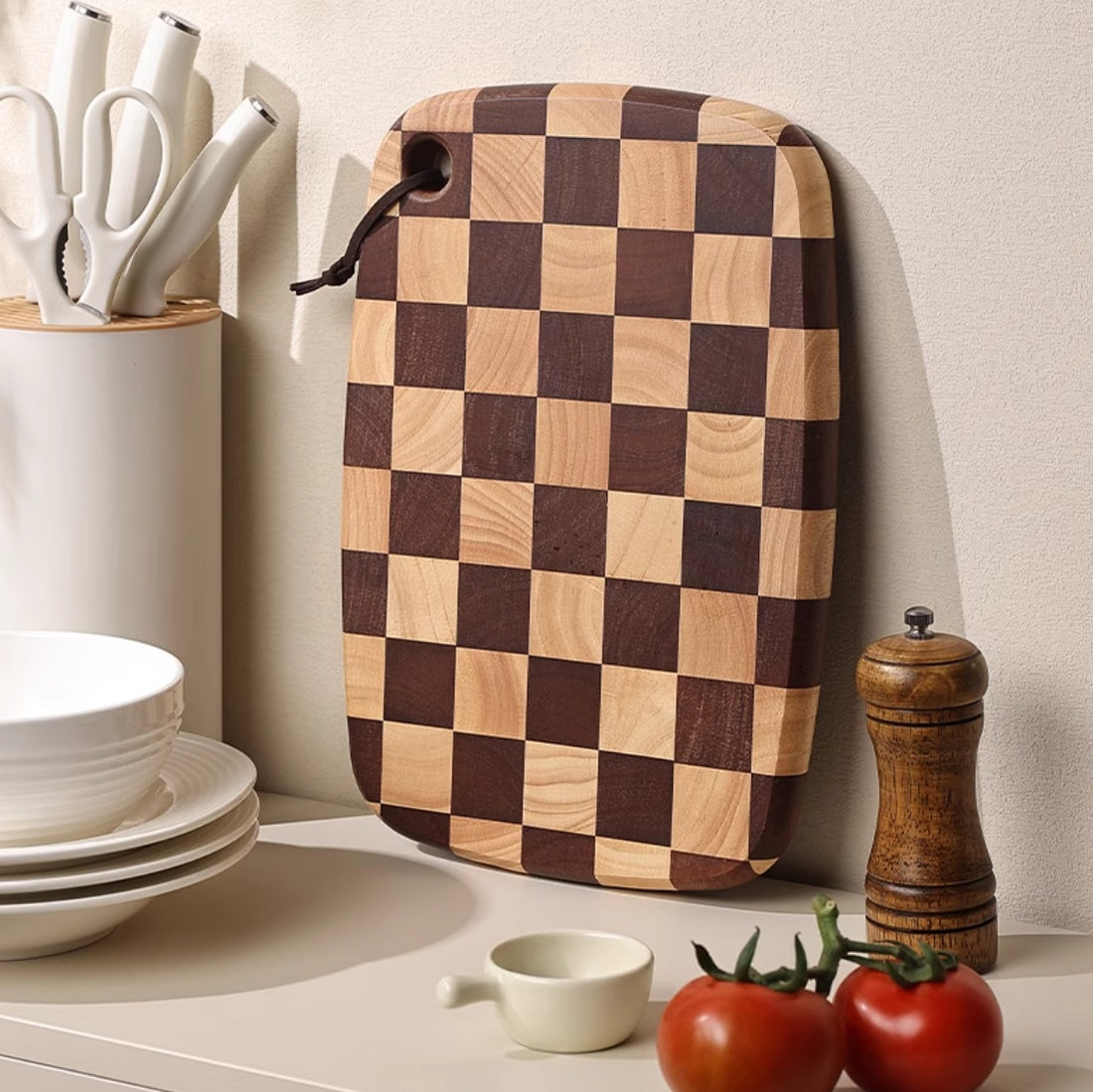 Acacia Mangium Solid Wood Chessboard Style Cutting Board