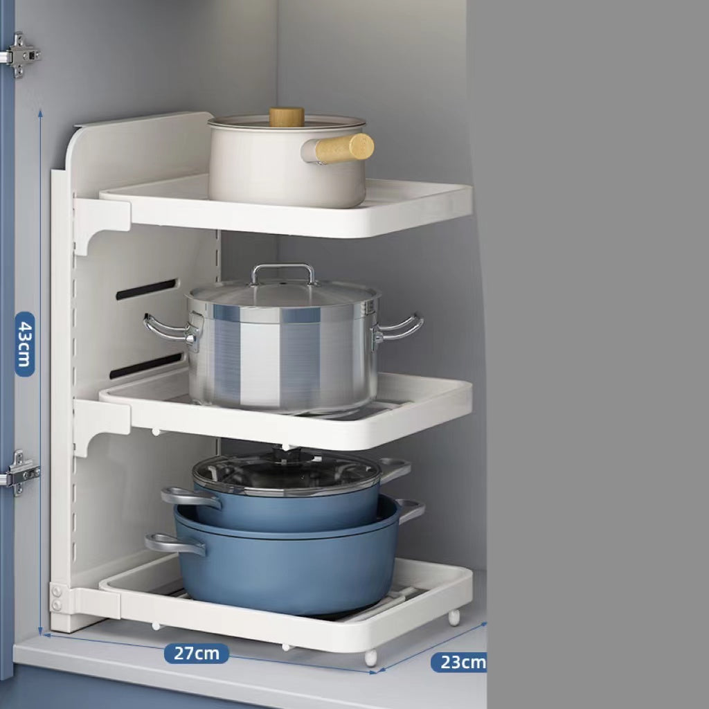 Multi Layer Kitchen Pot Rack Under Sink Storage Shelf