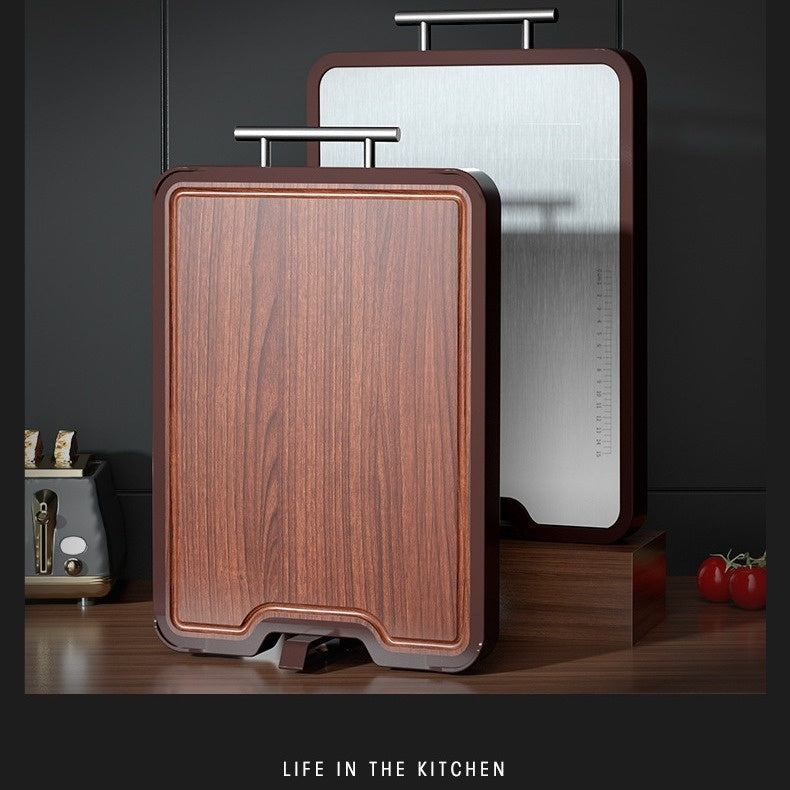 Stainless Steel Ebony Double Sided Antibacterial Cutting Board