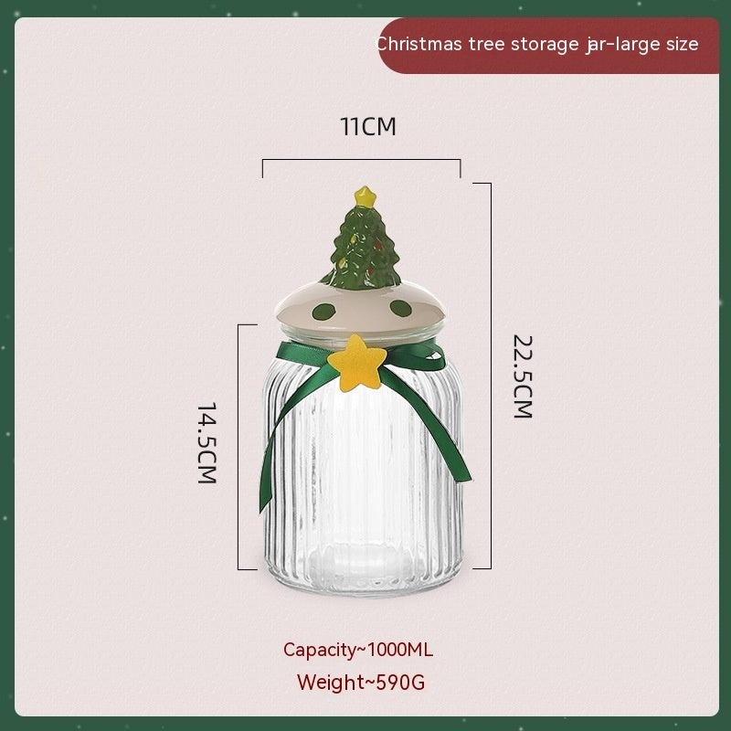 Glass Snack Storage Jar Sealed Candy Biscuit Nut Container