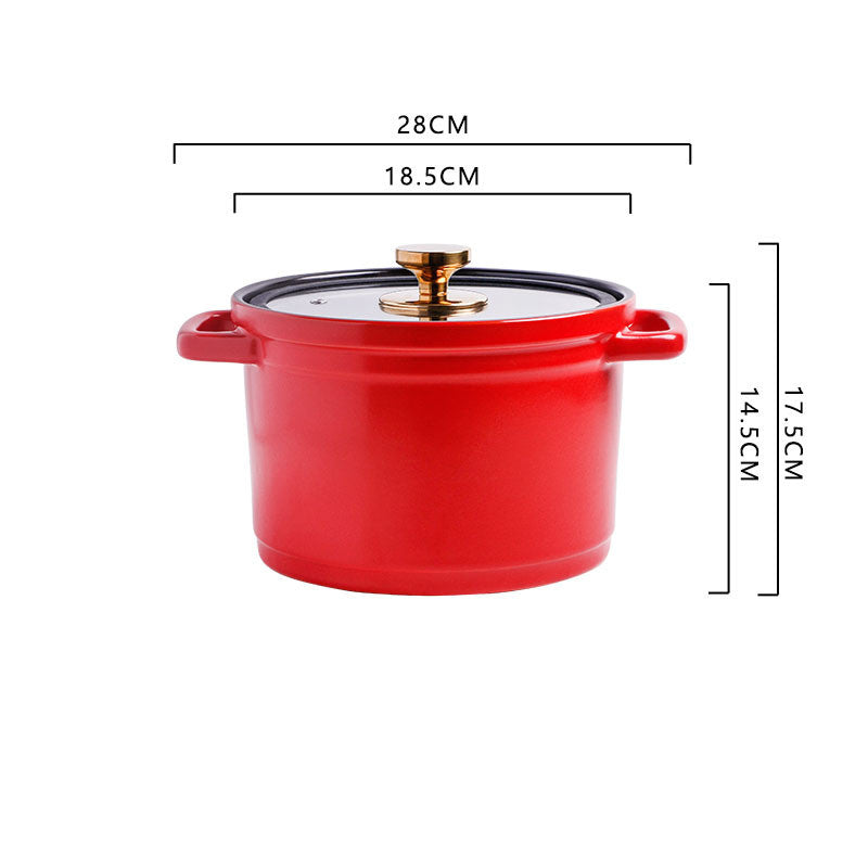 Nordic Style Ceramic Large Capacity Glazed Stock Pot For Cooking Soup