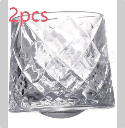 Rotating Crystal Tumbler Glass Elegant Home Drinkware