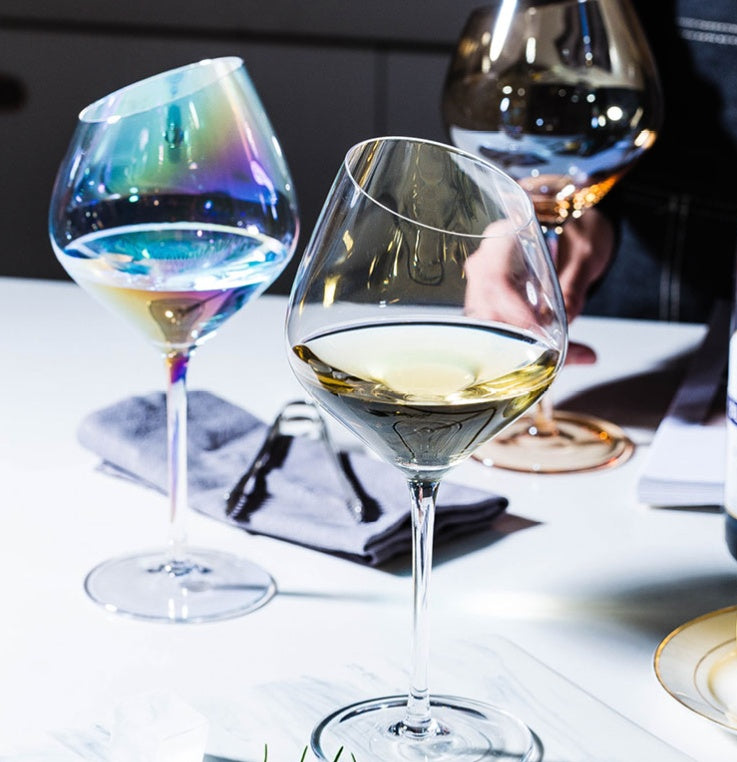 Crystal Goblet Oblique Mouth Elegant Glass High End Drinkware