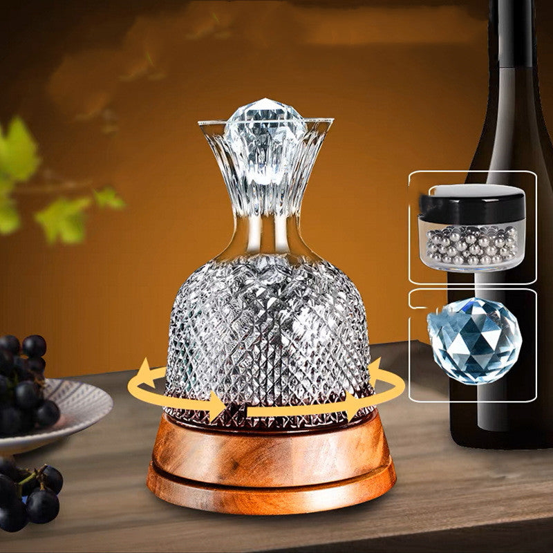 Crystal Glass Vortex Decanter Set With Aerating Pourer Kit
