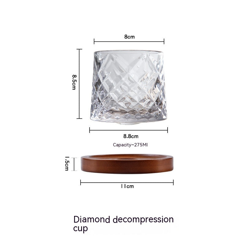 Rotating Crystal Tumbler Glass Creative Drinkware