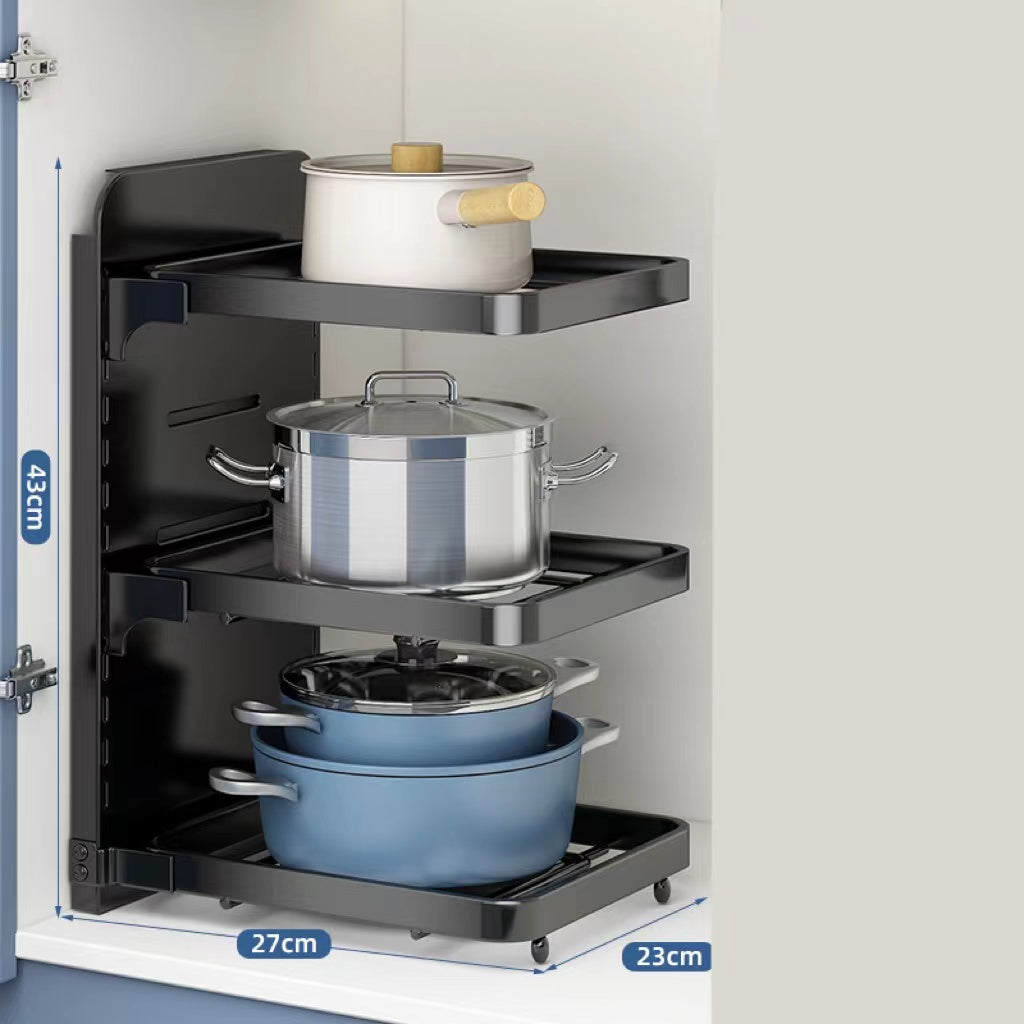 Multi Layer Kitchen Pot Rack Under Sink Storage Shelf