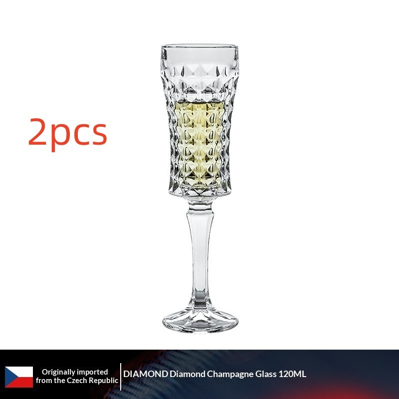 Crystal Glass Flute Elegant Household Drinkware Set